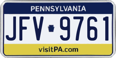 PA license plate JFV9761