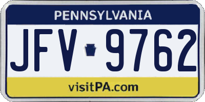 PA license plate JFV9762