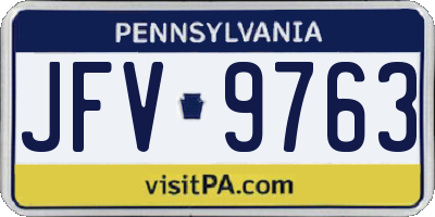 PA license plate JFV9763