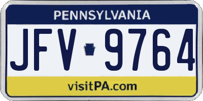 PA license plate JFV9764