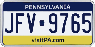 PA license plate JFV9765