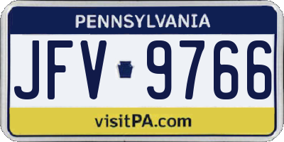 PA license plate JFV9766