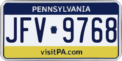 PA license plate JFV9768