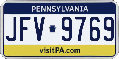 PA license plate JFV9769