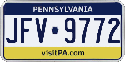 PA license plate JFV9772
