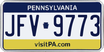 PA license plate JFV9773