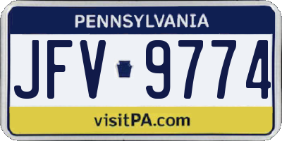 PA license plate JFV9774