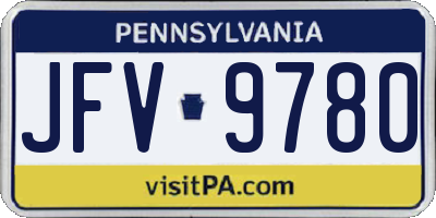 PA license plate JFV9780