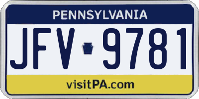 PA license plate JFV9781