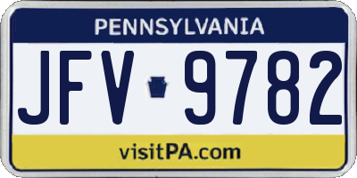 PA license plate JFV9782