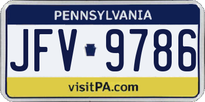 PA license plate JFV9786