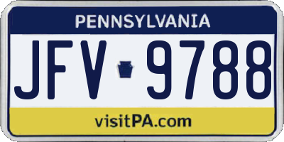 PA license plate JFV9788