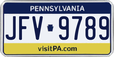 PA license plate JFV9789