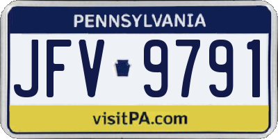 PA license plate JFV9791