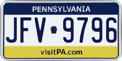 PA license plate JFV9796