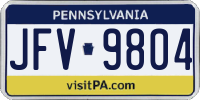 PA license plate JFV9804