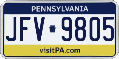 PA license plate JFV9805