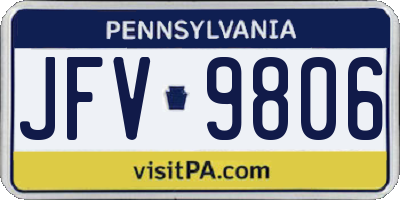 PA license plate JFV9806