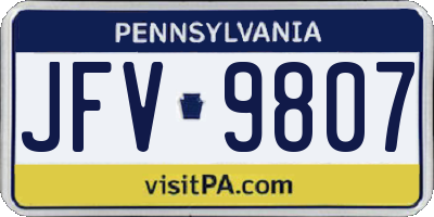 PA license plate JFV9807