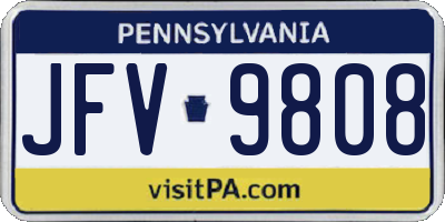 PA license plate JFV9808