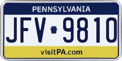 PA license plate JFV9810