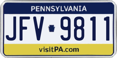 PA license plate JFV9811