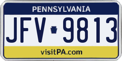 PA license plate JFV9813