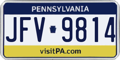 PA license plate JFV9814