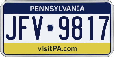 PA license plate JFV9817