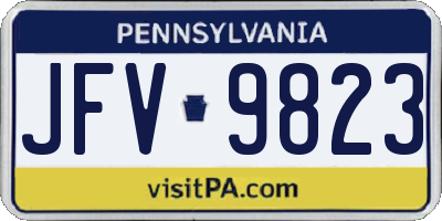 PA license plate JFV9823