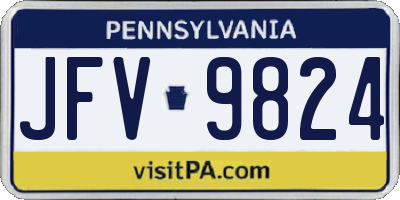 PA license plate JFV9824