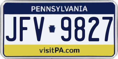 PA license plate JFV9827