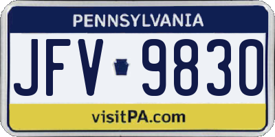 PA license plate JFV9830