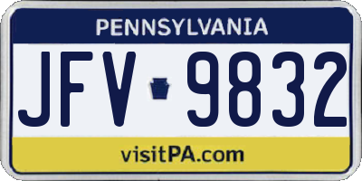 PA license plate JFV9832