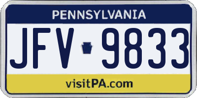 PA license plate JFV9833