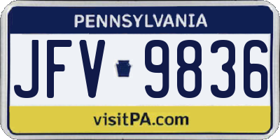 PA license plate JFV9836