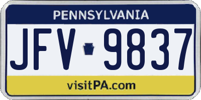 PA license plate JFV9837