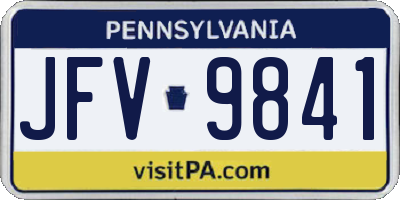 PA license plate JFV9841