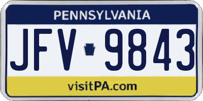 PA license plate JFV9843