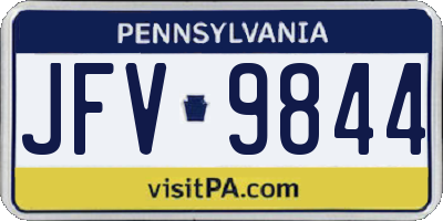 PA license plate JFV9844