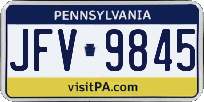 PA license plate JFV9845