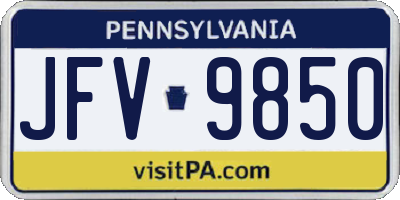 PA license plate JFV9850