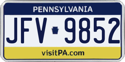 PA license plate JFV9852