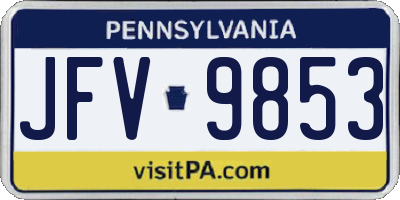 PA license plate JFV9853