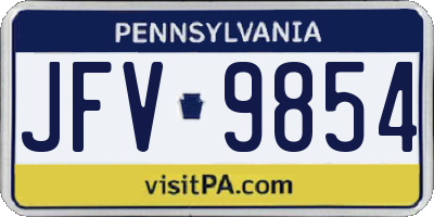 PA license plate JFV9854