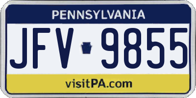 PA license plate JFV9855
