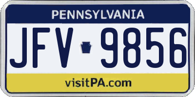 PA license plate JFV9856