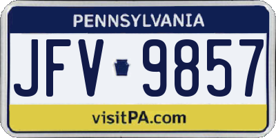 PA license plate JFV9857