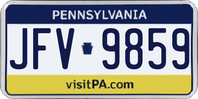 PA license plate JFV9859