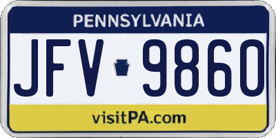 PA license plate JFV9860